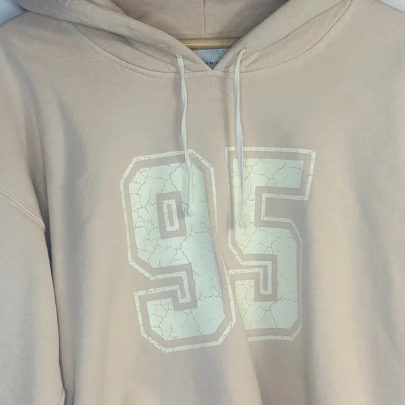 Current/ Elliot #95 Heavyweight Hooded Sweatshirt Beige Blush Size 2 Fits M/L - Picture 9 of 11